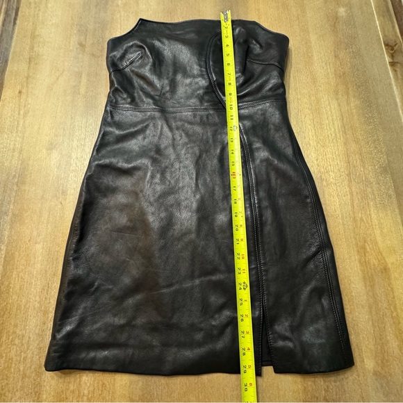 ET OCHS Black Calf Leather Strapless Mini Dress Size 10 $1695 retail - Picture 9 of 15